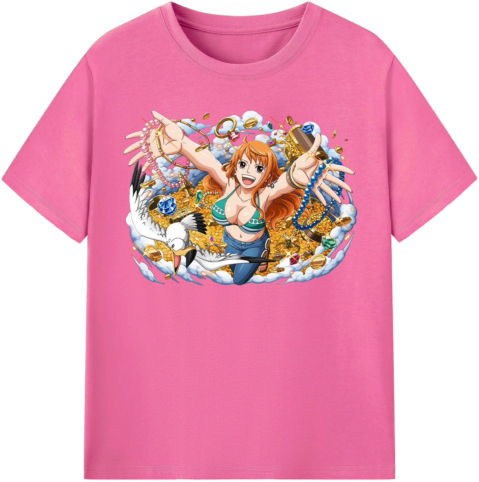 （画像用） ワンピース ナミ ONE PIECE Nami レディースカジュアルプリントTシャツ（綿100％）